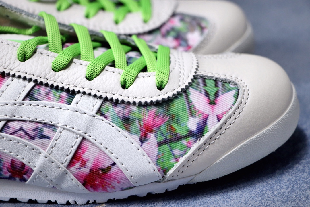 180公司级  阿斯克斯OnitsukaTiger鬼冢虎亚瑟士 紫罗兰 彩色/米白 专柜同步四联吊牌 头层皮 帆布低帮休闲运动鞋