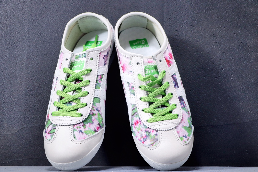 180公司级  阿斯克斯OnitsukaTiger鬼冢虎亚瑟士 紫罗兰 彩色/米白 专柜同步四联吊牌 头层皮 帆布低帮休闲运动鞋