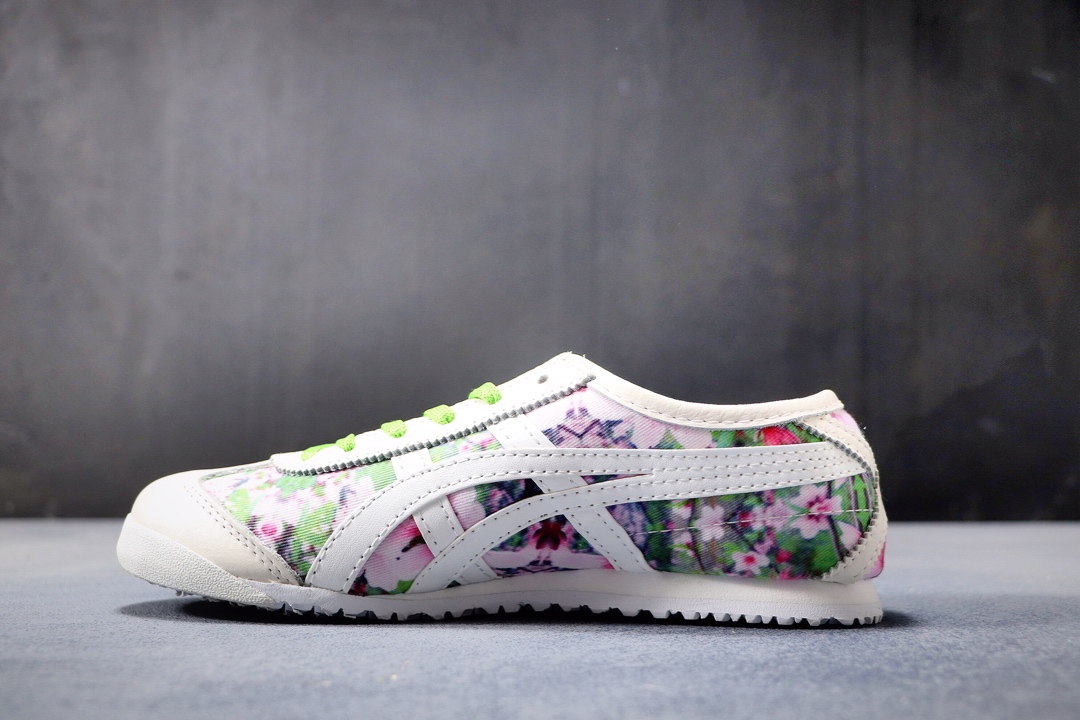 180公司级  阿斯克斯OnitsukaTiger鬼冢虎亚瑟士 紫罗兰 彩色/米白 专柜同步四联吊牌 头层皮 帆布低帮休闲运动鞋