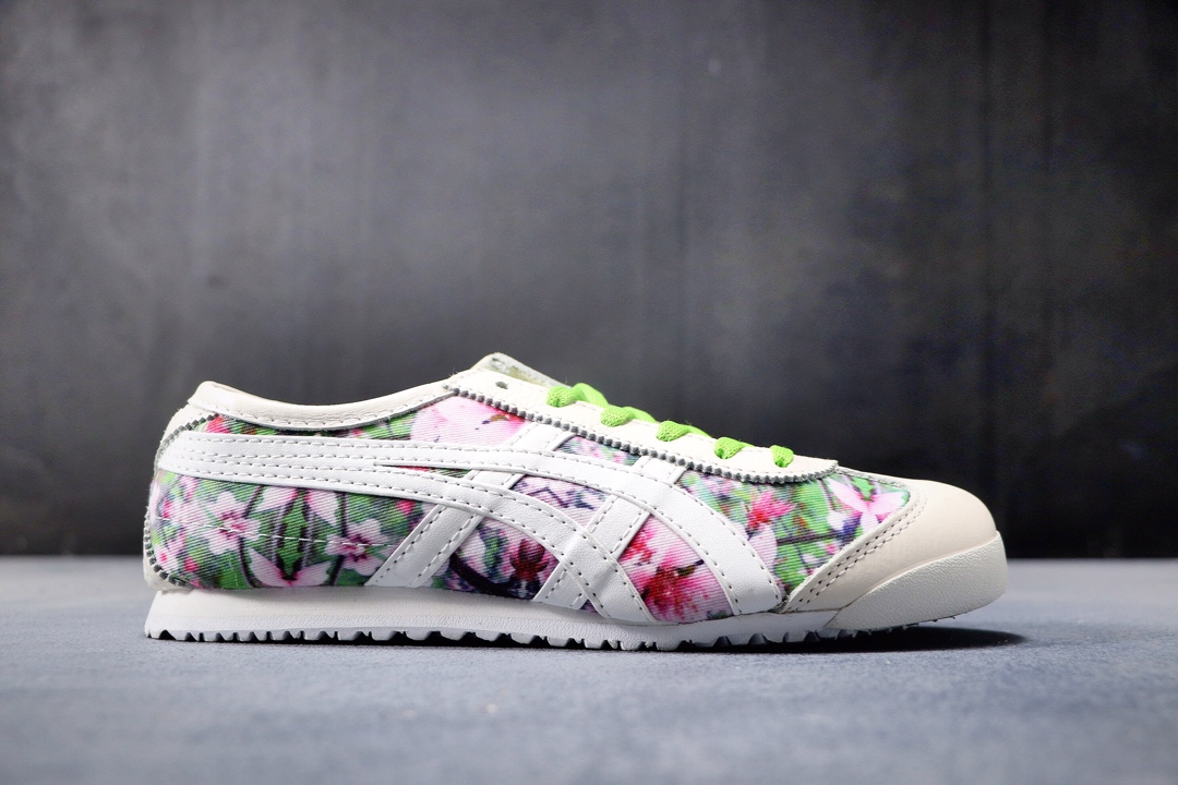 180公司级  阿斯克斯OnitsukaTiger鬼冢虎亚瑟士 紫罗兰 彩色/米白 专柜同步四联吊牌 头层皮 帆布低帮休闲运动鞋