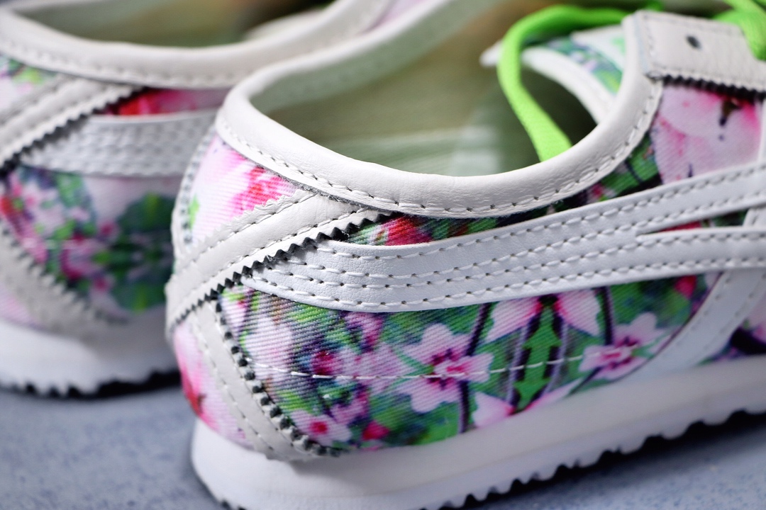 180公司级  阿斯克斯OnitsukaTiger鬼冢虎亚瑟士 紫罗兰 彩色/米白 专柜同步四联吊牌 头层皮 帆布低帮休闲运动鞋