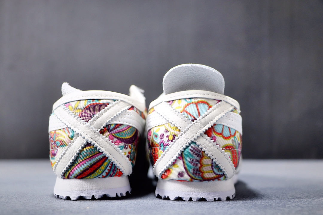 180公司级  阿斯克斯OnitsukaTiger鬼冢虎亚瑟士 紫罗兰 彩色/米白 专柜同步四联吊牌 头层皮 帆布低帮休闲运动鞋