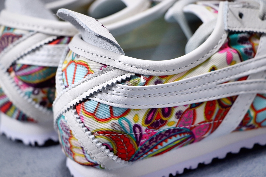 180公司级  阿斯克斯OnitsukaTiger鬼冢虎亚瑟士 紫罗兰 彩色/米白 专柜同步四联吊牌 头层皮 帆布低帮休闲运动鞋