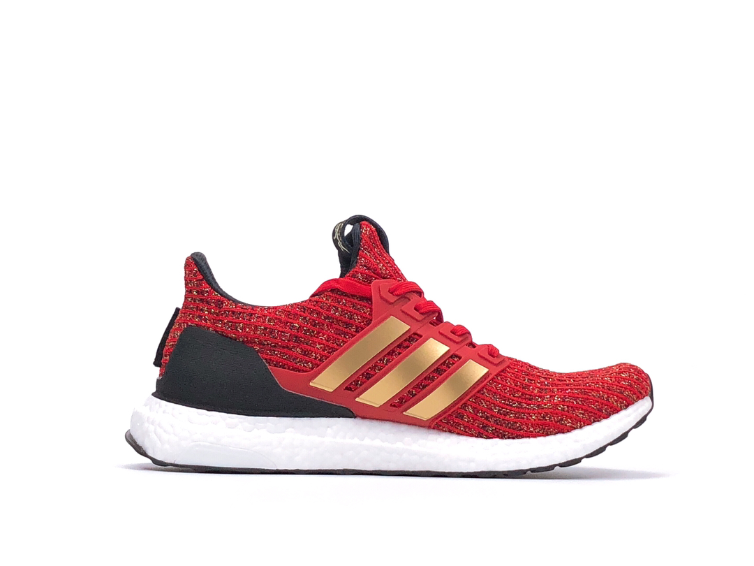 220权利的游戏联名限定款Game of Thrones x Adidas Ultra Boost W”House Lannister” UB4.0 阿迪达斯 爆米花高弹透气飞织慢跑鞋货号：EE3710