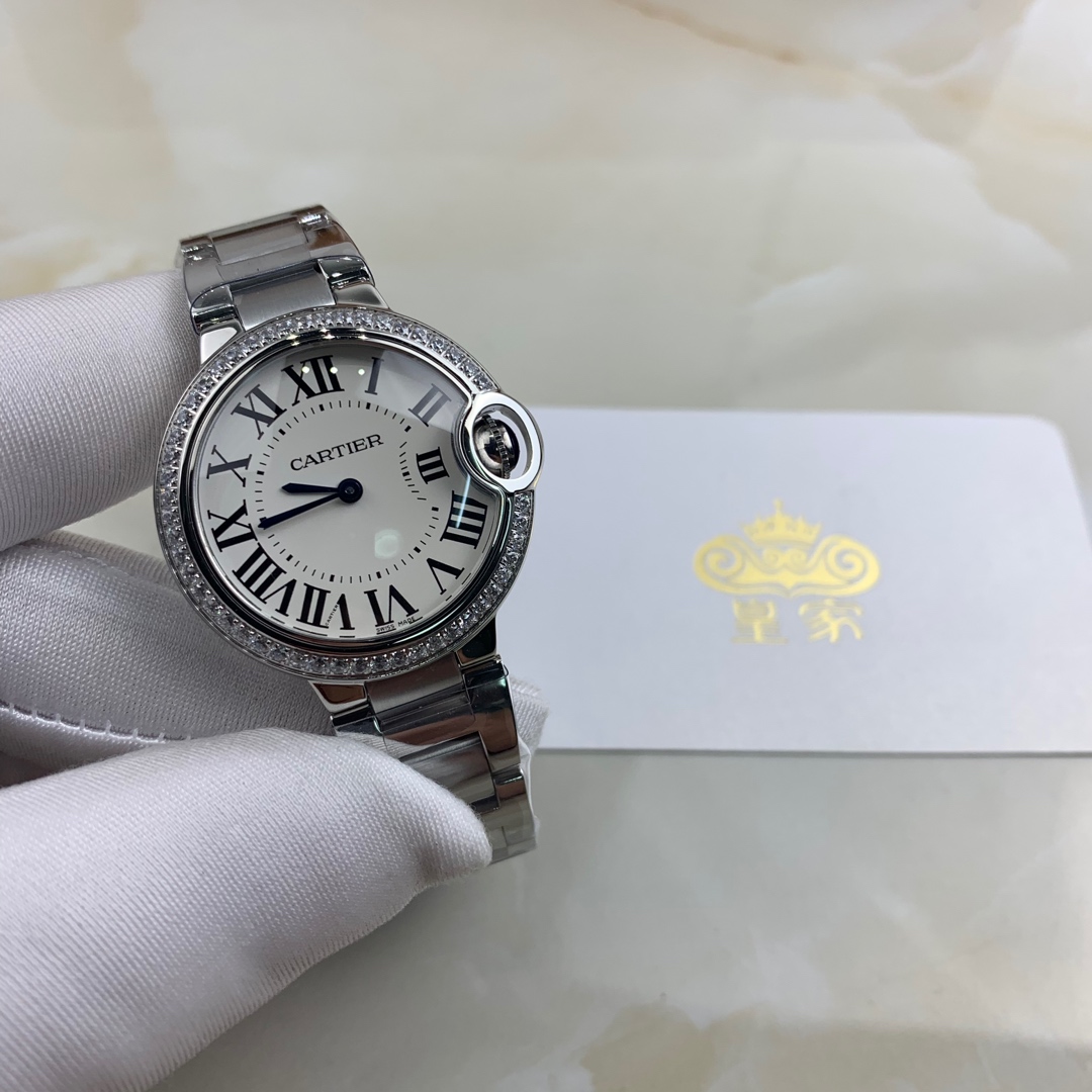 Cartier 皇家 卡地亚蓝气球系列33尺寸镶钻女表