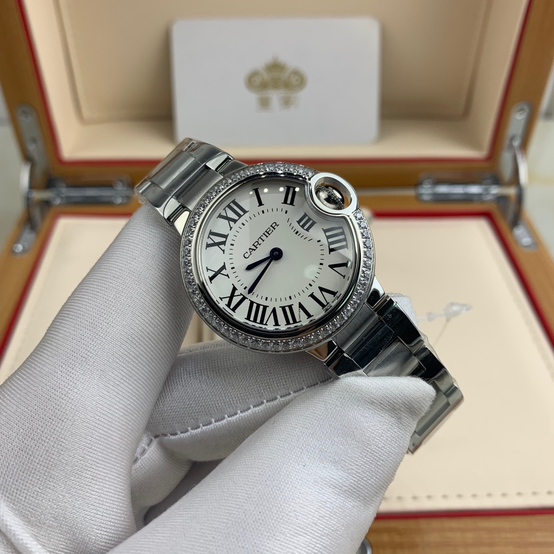 Cartier 皇家 卡地亚蓝气球系列33尺寸镶钻女表