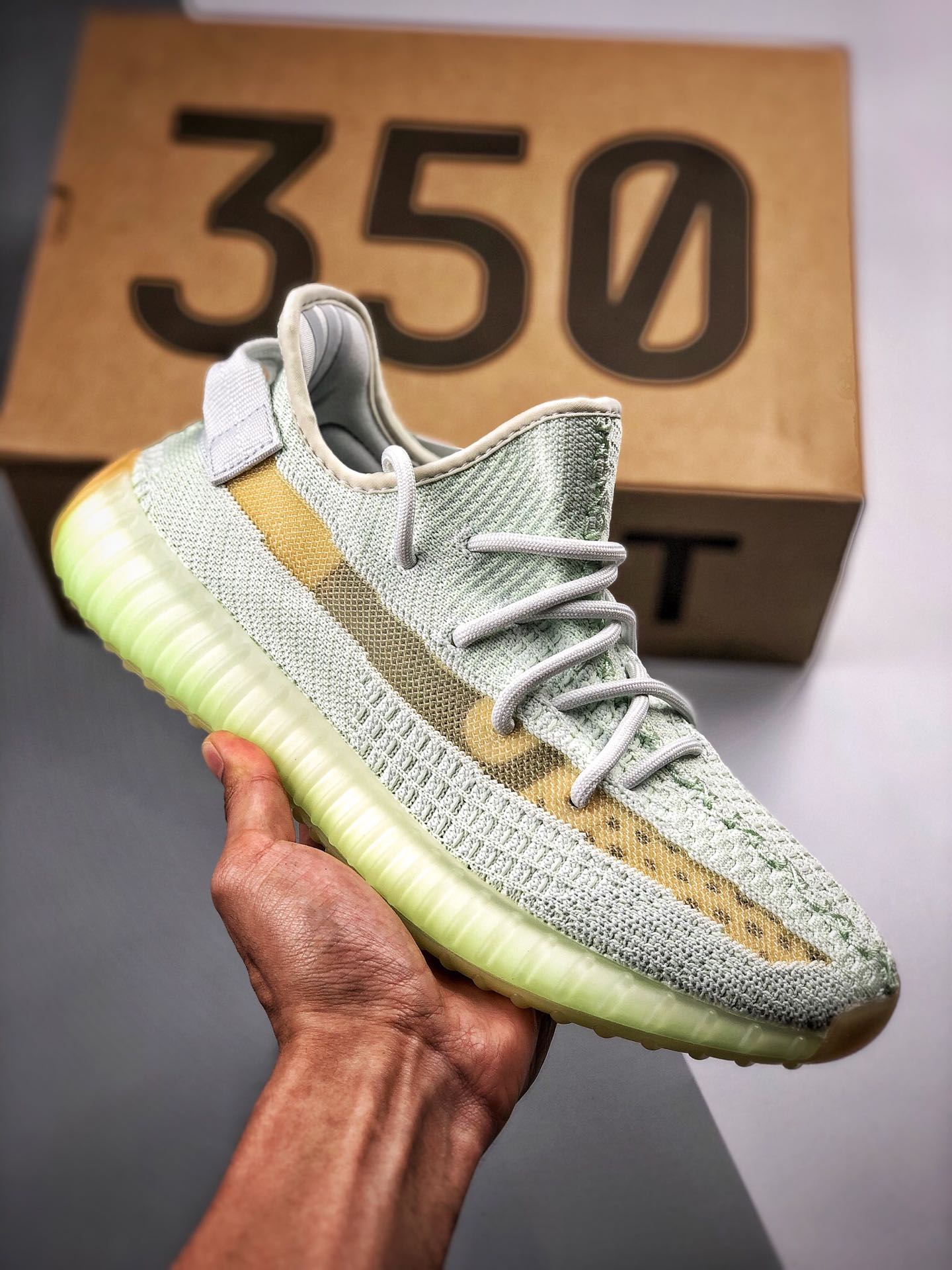 Suministro terminal Adidas Yeezy 350 Boost V2 "Hyperspace" Color verde menta Edición limitada Asia Pedido designado por…