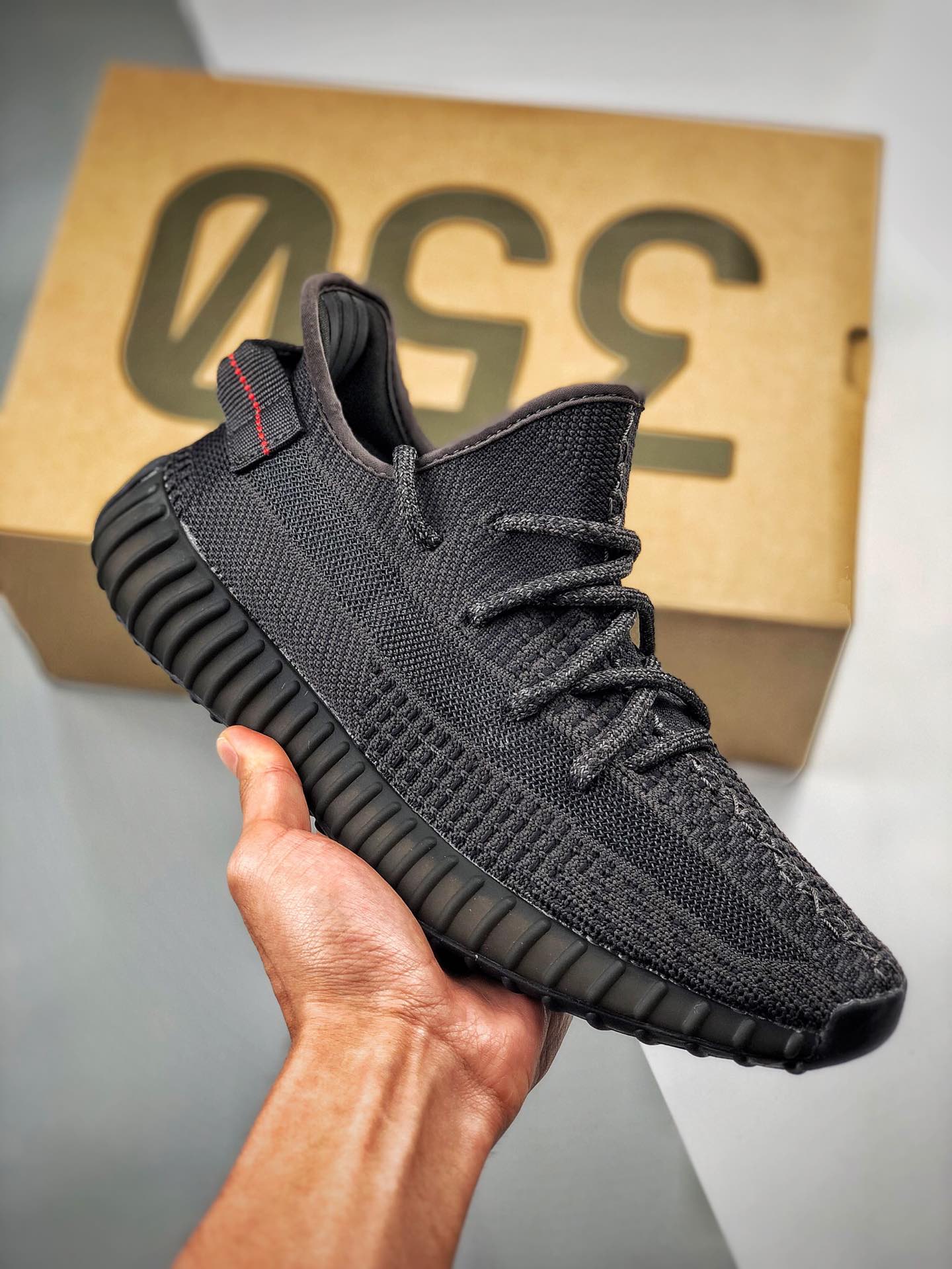 Adidas Yeezy 350 Boost V2 "Black" 3M Ángel negro Pedido designado por clientes extranjeros Tejido original puro origina…