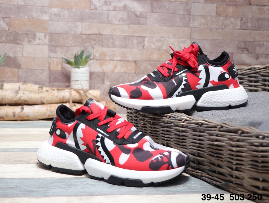 140阿迪达斯 Adidas P.O.D SYSTEM 鲨鱼网面 舒适慢跑鞋