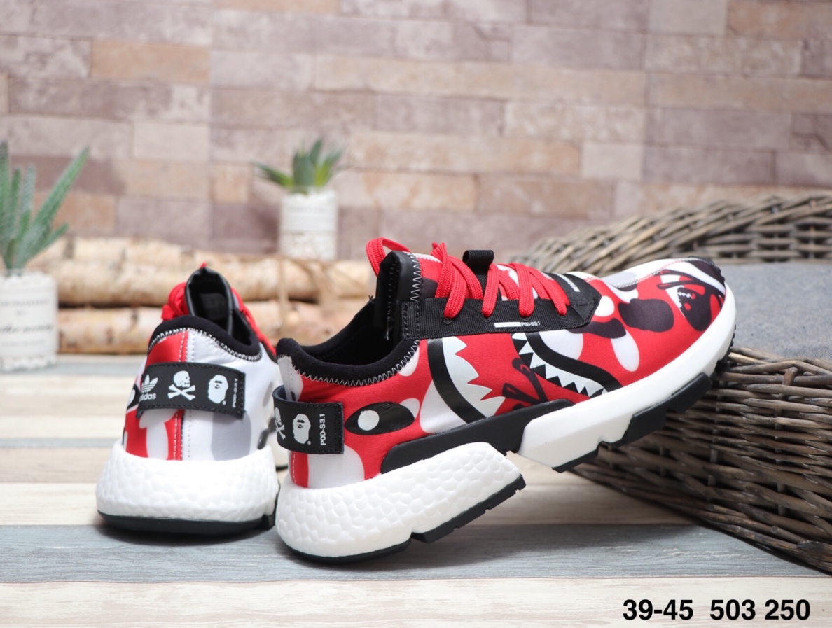 140阿迪达斯 Adidas P.O.D SYSTEM 鲨鱼网面 舒适慢跑鞋