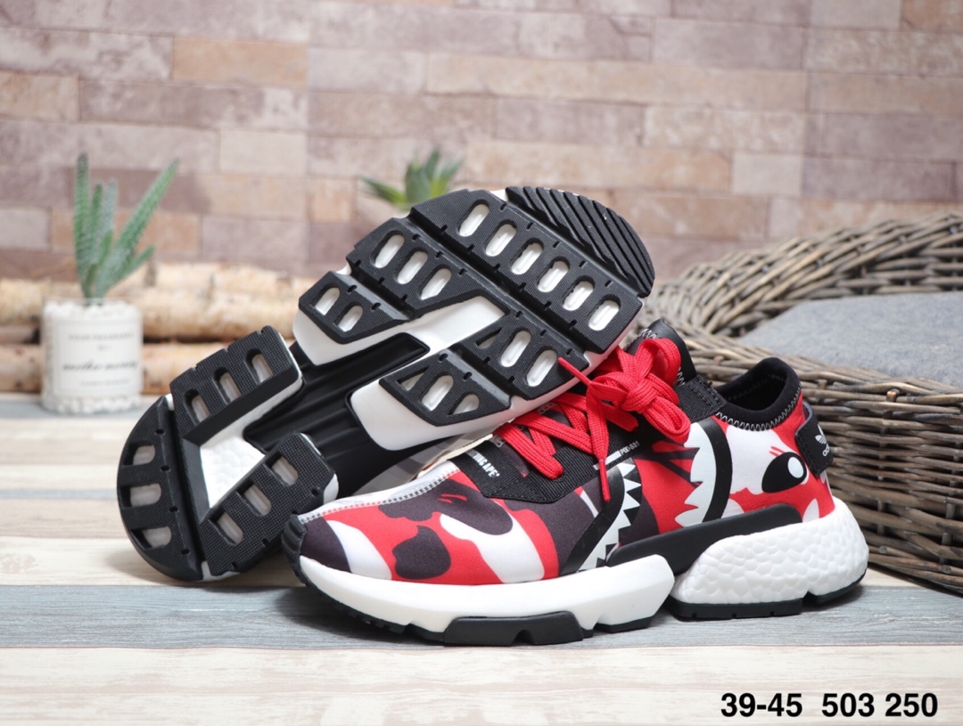140阿迪达斯 Adidas P.O.D SYSTEM 鲨鱼网面 舒适慢跑鞋