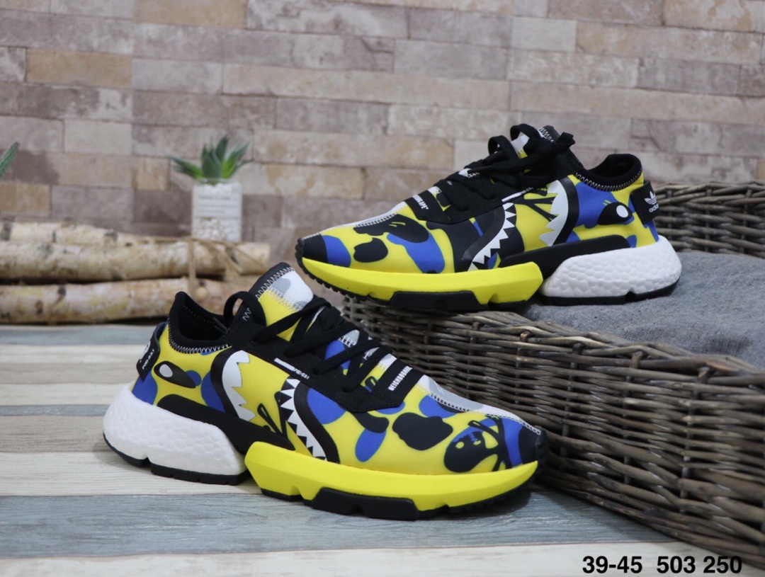 140阿迪达斯 Adidas P.O.D SYSTEM 鲨鱼网面 舒适慢跑鞋