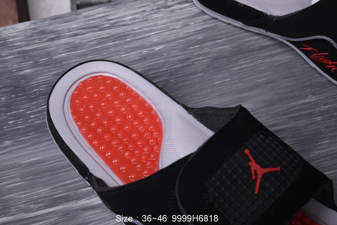 100乔丹/Air Jordan乔丹4代系列拖鞋 乔丹拖鞋 AJ拖鞋 AIR JORDAN HYDRO IV   乔4黑红拖鞋