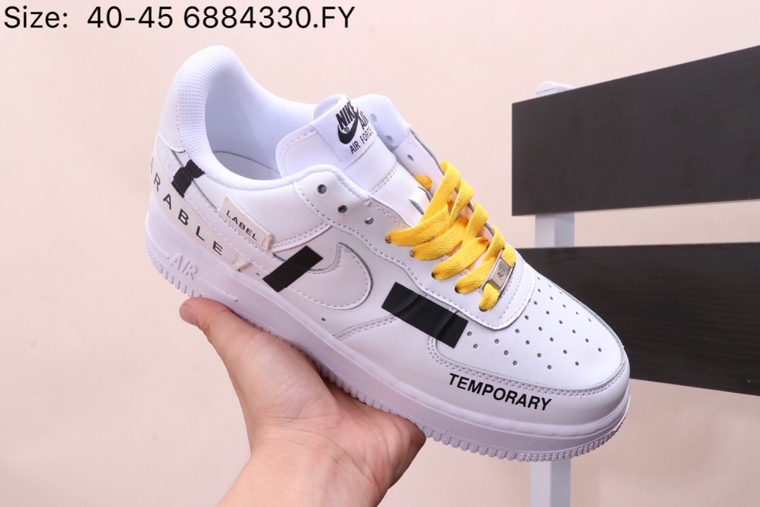 150耐克 Nike Air Force 1   内置全掌气垫 耐克 空军一号 低帮  头层皮 个性涂鸦印花 透气冲孔皮面 夏季透气休闲经典板鞋 款号 AJ7747 6884330