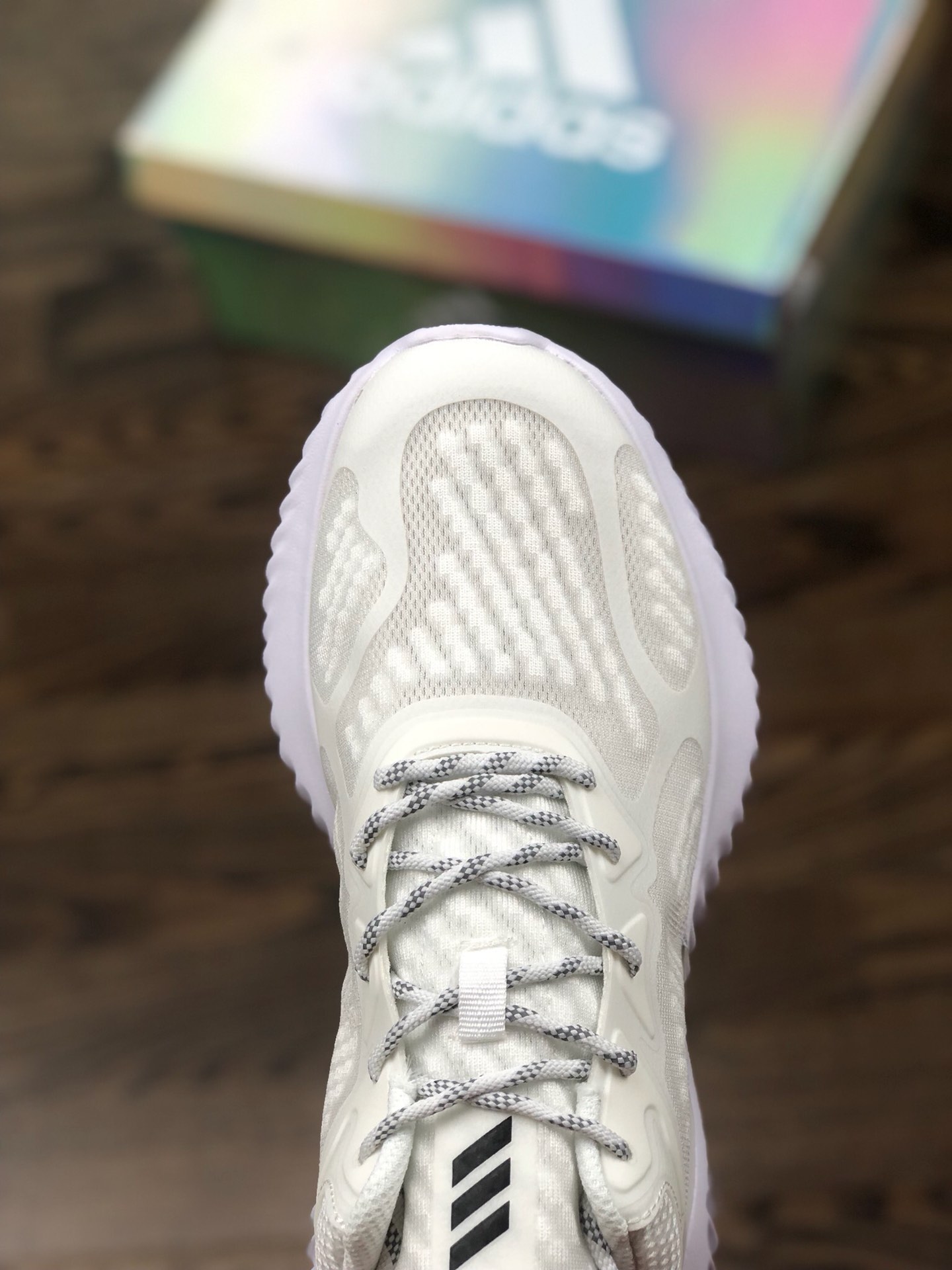 190 渠道原装 专柜指定订单】全新版本更新  新配色上架  Adidas AlphaBounce HPC AMS 3M反光 阿尔法三代 白粉高频 B43617