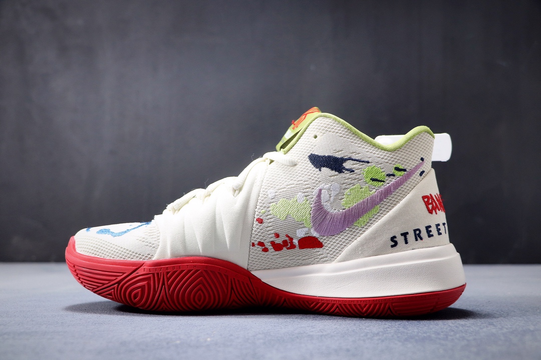 280纯原 耐克 Nike Kyrie 5 EP ”BANDULU”泼墨涂鸦 奶油 欧文5代 原厂材料 原盒配置 唯一内置真Zoom Turbo气垫