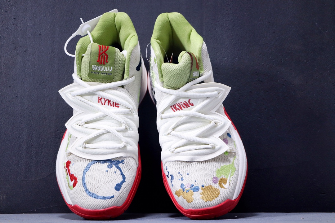 280纯原 耐克 Nike Kyrie 5 EP ”BANDULU”泼墨涂鸦 奶油 欧文5代 原厂材料 原盒配置 唯一内置真Zoom Turbo气垫