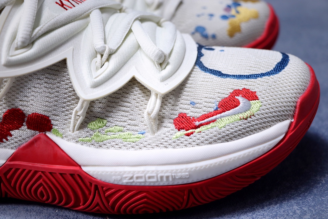 280纯原 耐克 Nike Kyrie 5 EP ”BANDULU”泼墨涂鸦 奶油 欧文5代 原厂材料 原盒配置 唯一内置真Zoom Turbo气垫