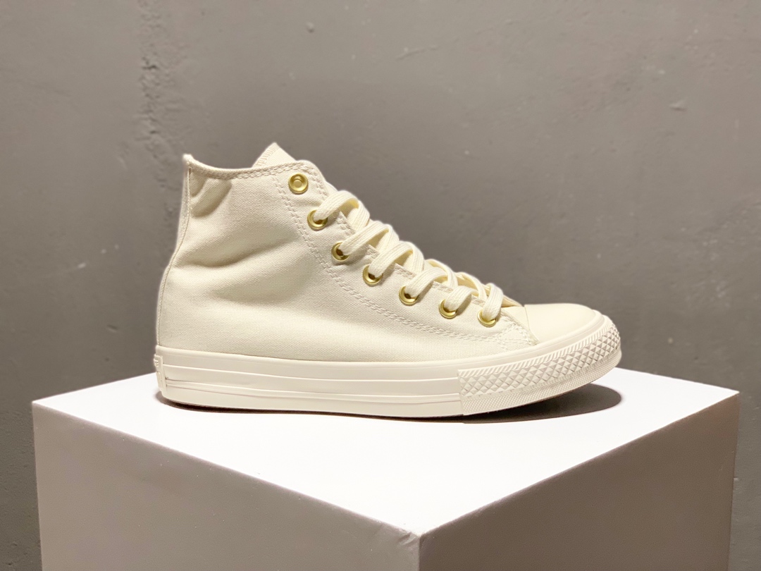 150Converse All Star  米白金标高邦帆布鞋