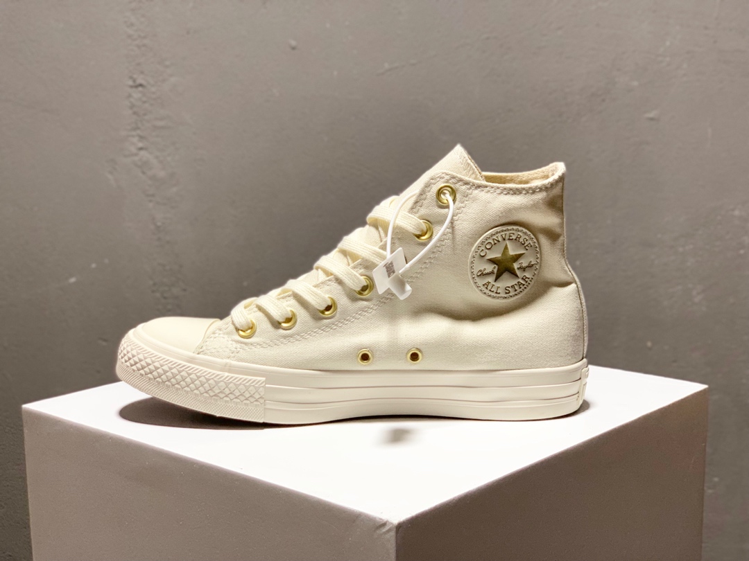 150Converse All Star  米白金标高邦帆布鞋