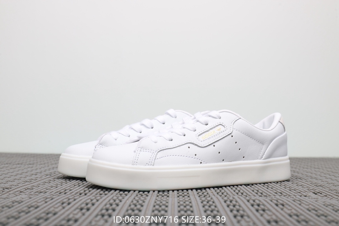 105阿迪达斯Adidas Sleek W 杨幂同款 低帮休闲小白鞋