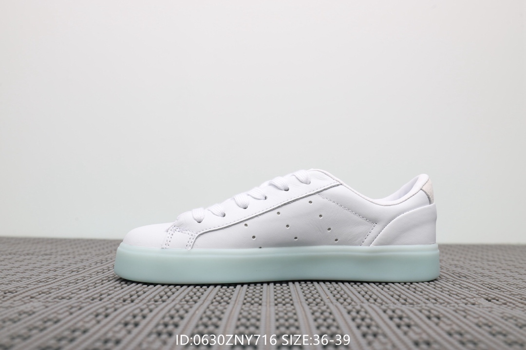 105阿迪达斯Adidas Sleek W 杨幂同款 低帮休闲小白鞋
