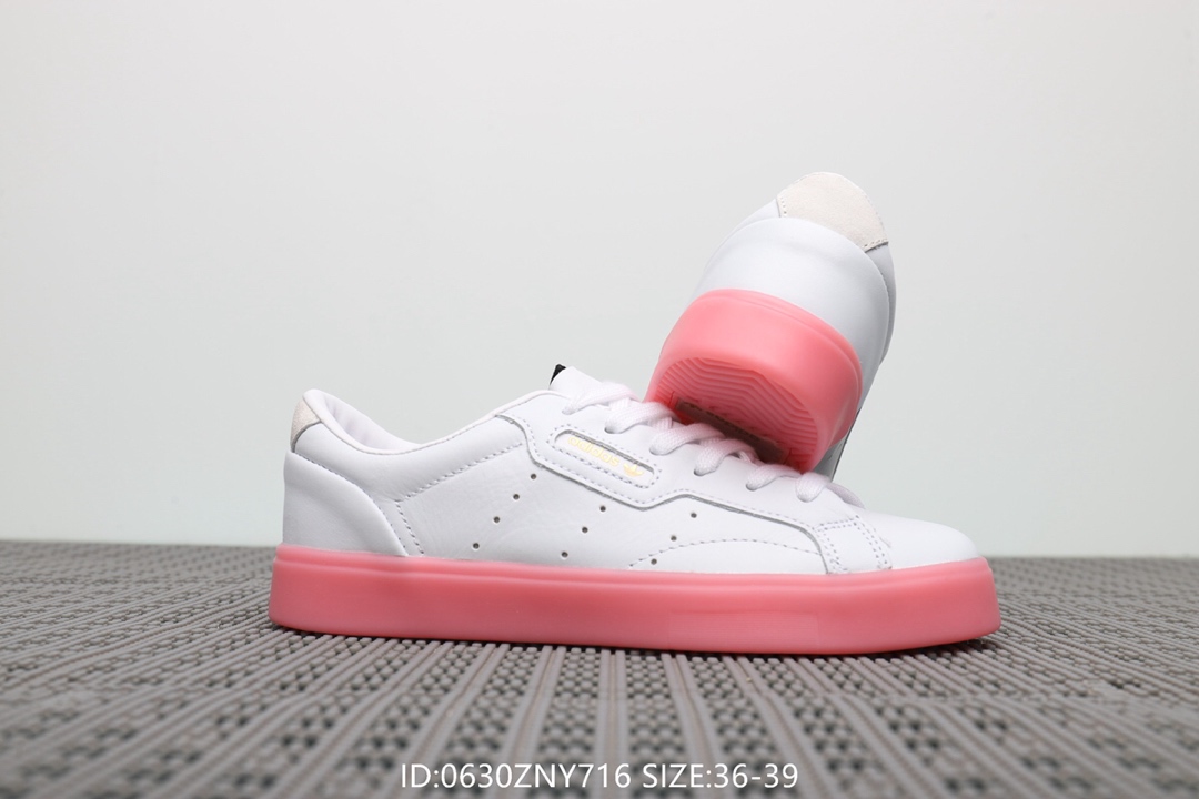105阿迪达斯Adidas Sleek W 杨幂同款 低帮休闲小白鞋