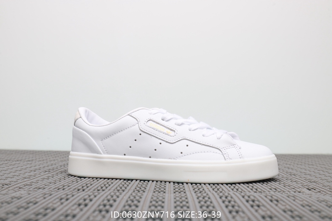 105阿迪达斯Adidas Sleek W 杨幂同款 低帮休闲小白鞋