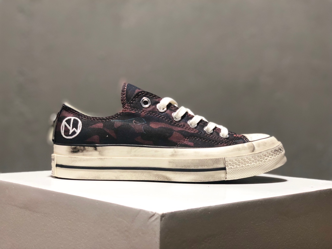 220Converse 匡威 x Undercover 高桥盾主理品牌全新时尚梦幻主题联名 双围条蓝底 高帮铁环复古做旧款帆布休闲板鞋