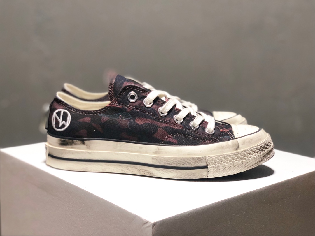 220Converse 匡威 x Undercover 高桥盾主理品牌全新时尚梦幻主题联名 双围条蓝底 高帮铁环复古做旧款帆布休闲板鞋