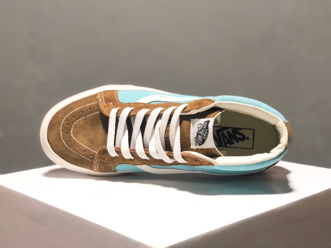 170 Vans SK8-Mid Reissue 拼接撞色红蓝格子 中帮硫化休闲板鞋 VANS备受期待的中帮终于来了个性撞色拼接红格子