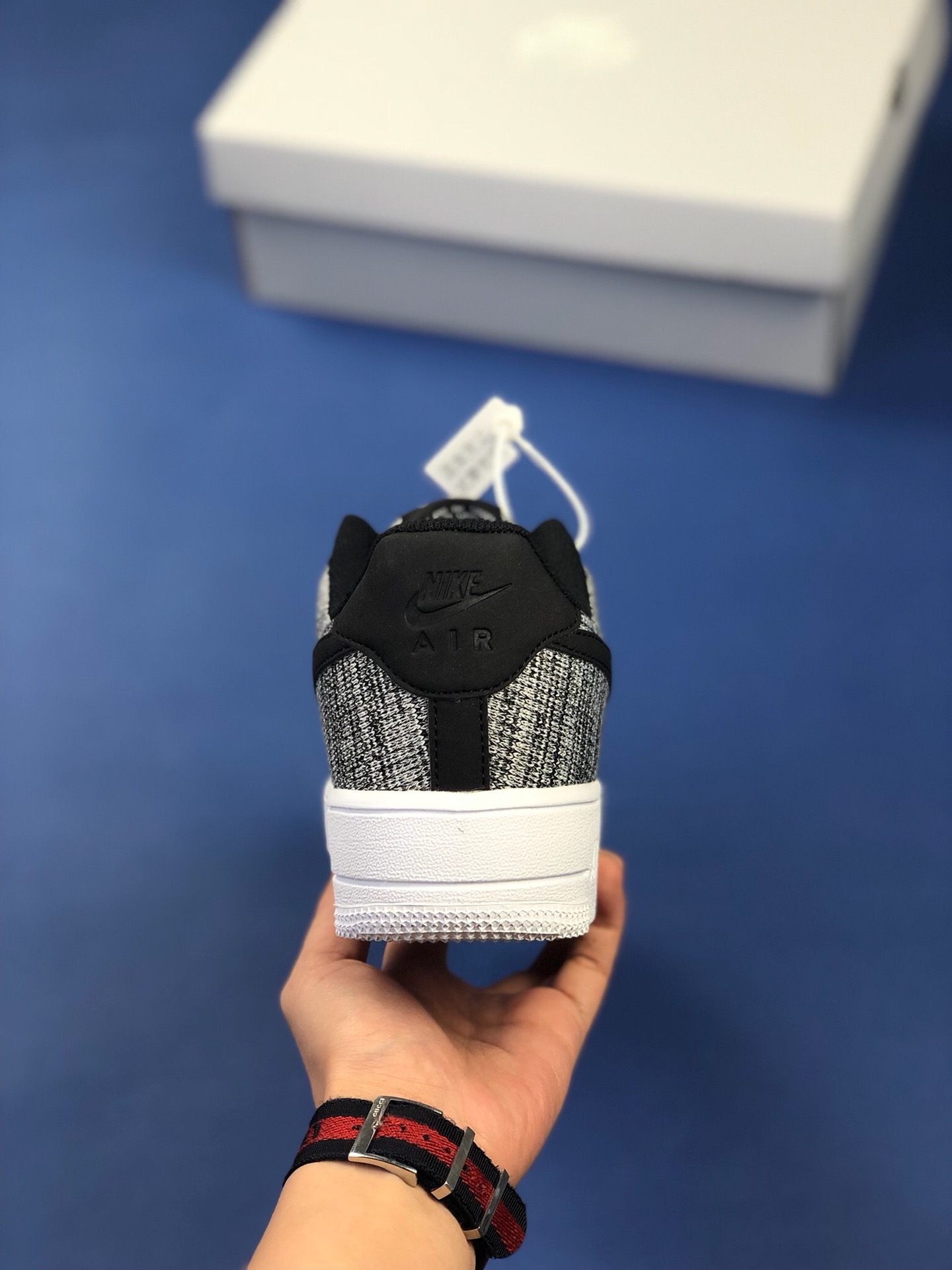 170 纯原版本Nike Air Force 1 FLYKNIT 2.0 黑白飞线低帮板鞋AV3042-001