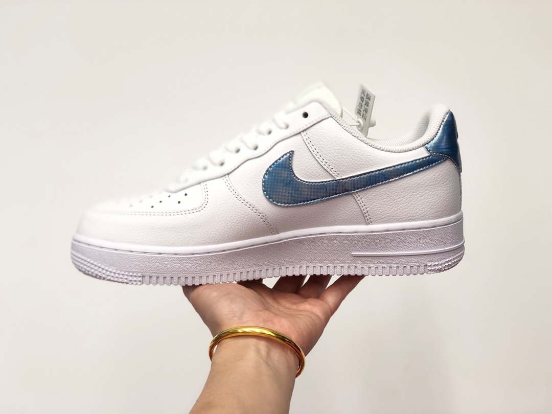 170Air Force 1空军一号雾霾蓝镭射低帮休闲板鞋314219-131 头层牛皮