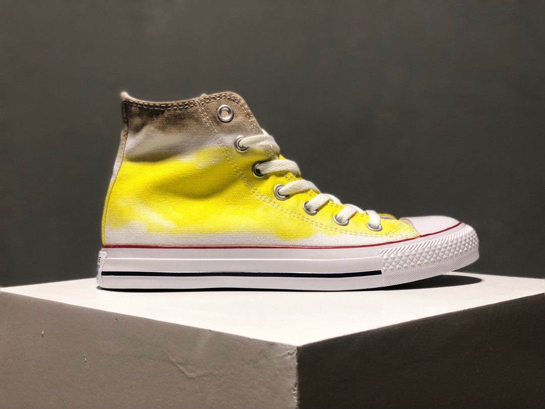 160匡威Converse Chuck all star 高帮硫化百搭运动板鞋“日落渐变黄”夏季全新面料水染效果 虎扑版本男女鞋 39.5 40 41 41.5 42 42.5 43 44