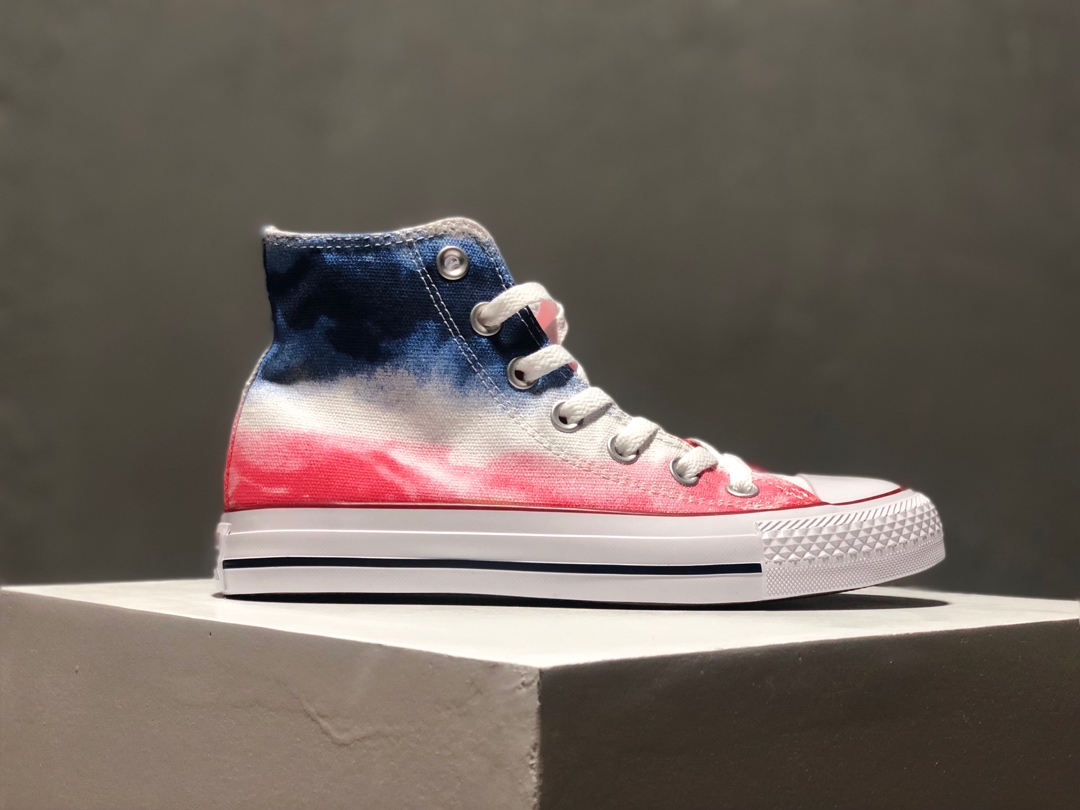 160匡威Converse Chuck all star 高帮硫化百搭运动板鞋“雪山渐变粉”夏季全新面料水染效果 虎扑版本男女鞋