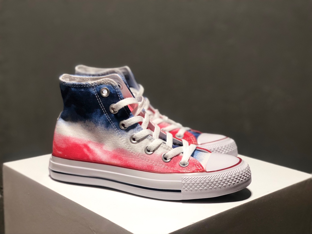 160匡威Converse Chuck all star 高帮硫化百搭运动板鞋“雪山渐变粉”夏季全新面料水染效果 虎扑版本男女鞋