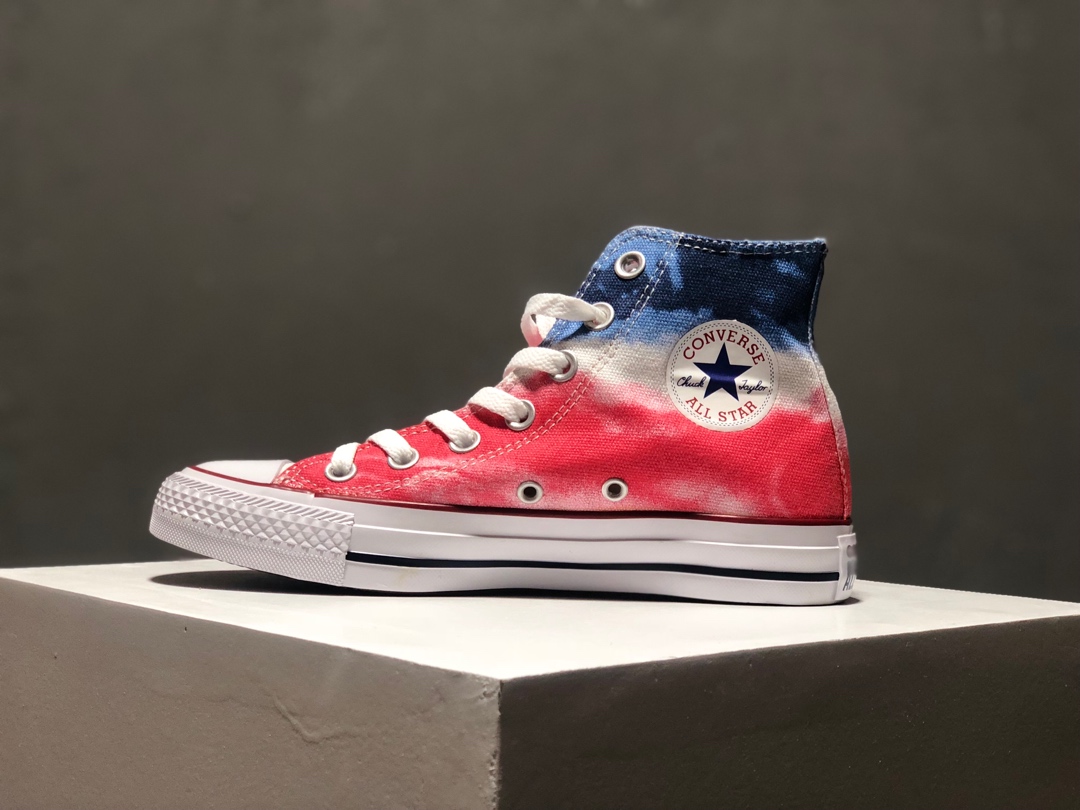 160匡威Converse Chuck all star 高帮硫化百搭运动板鞋“雪山渐变粉”夏季全新面料水染效果 虎扑版本男女鞋