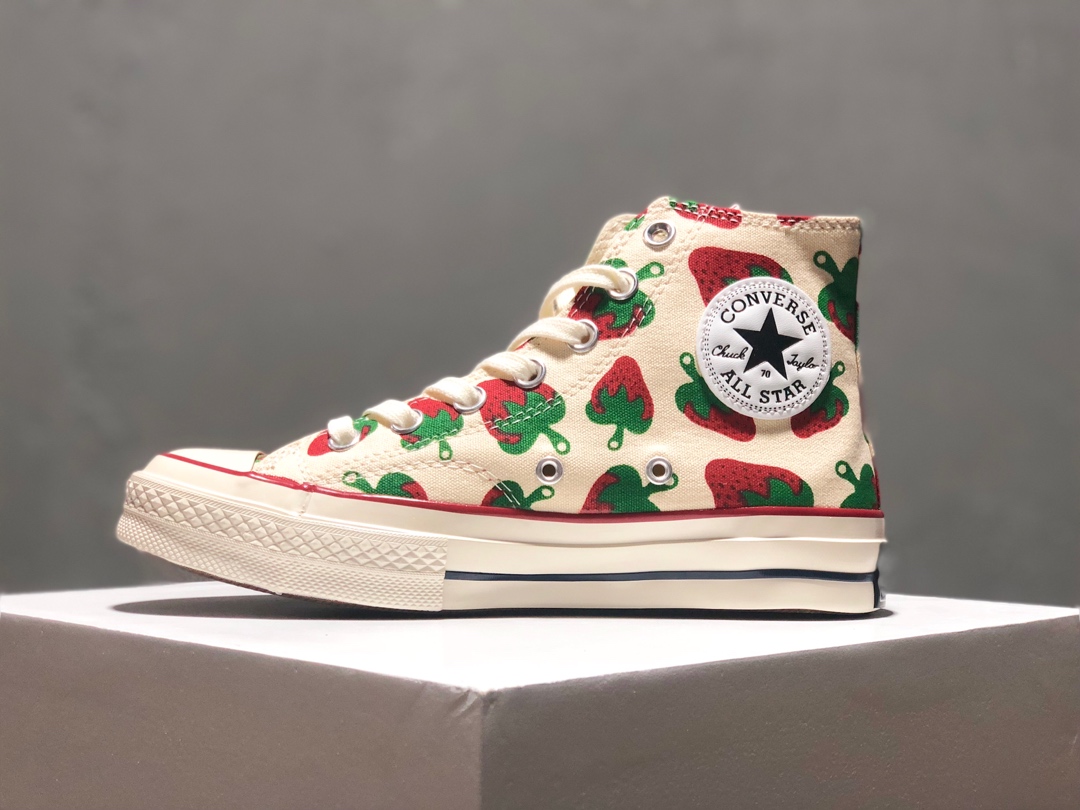 170CONVERSE Chuck Taylor 1970S 小草莓定制 经典三星标正确软底蓝底 原盒钢印 鞋垫钢印