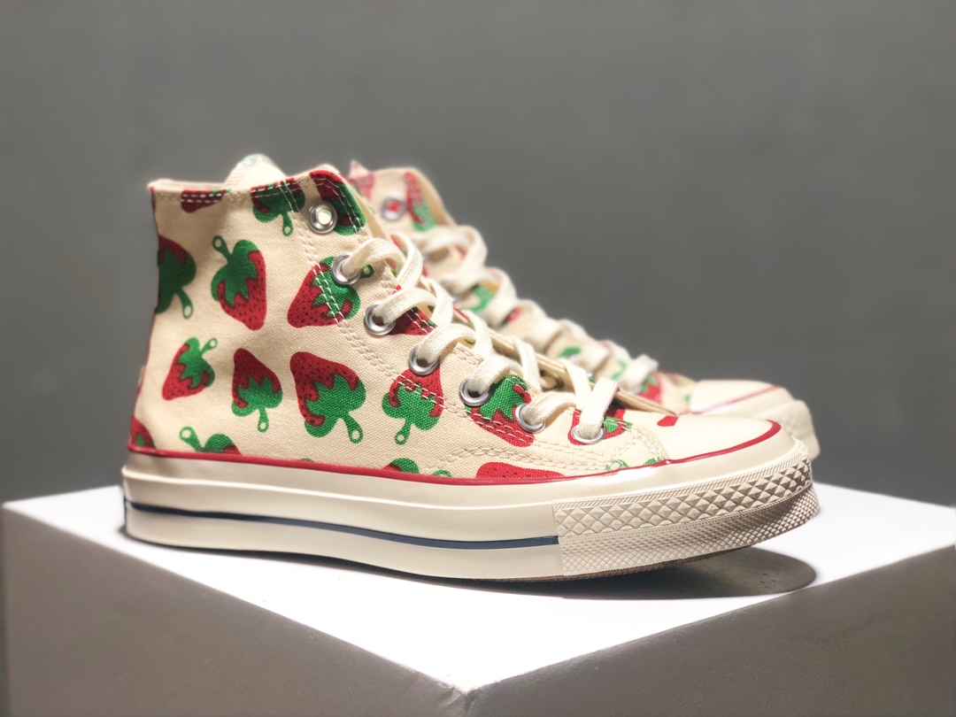 170CONVERSE Chuck Taylor 1970S 小草莓定制 经典三星标正确软底蓝底 原盒钢印 鞋垫钢印