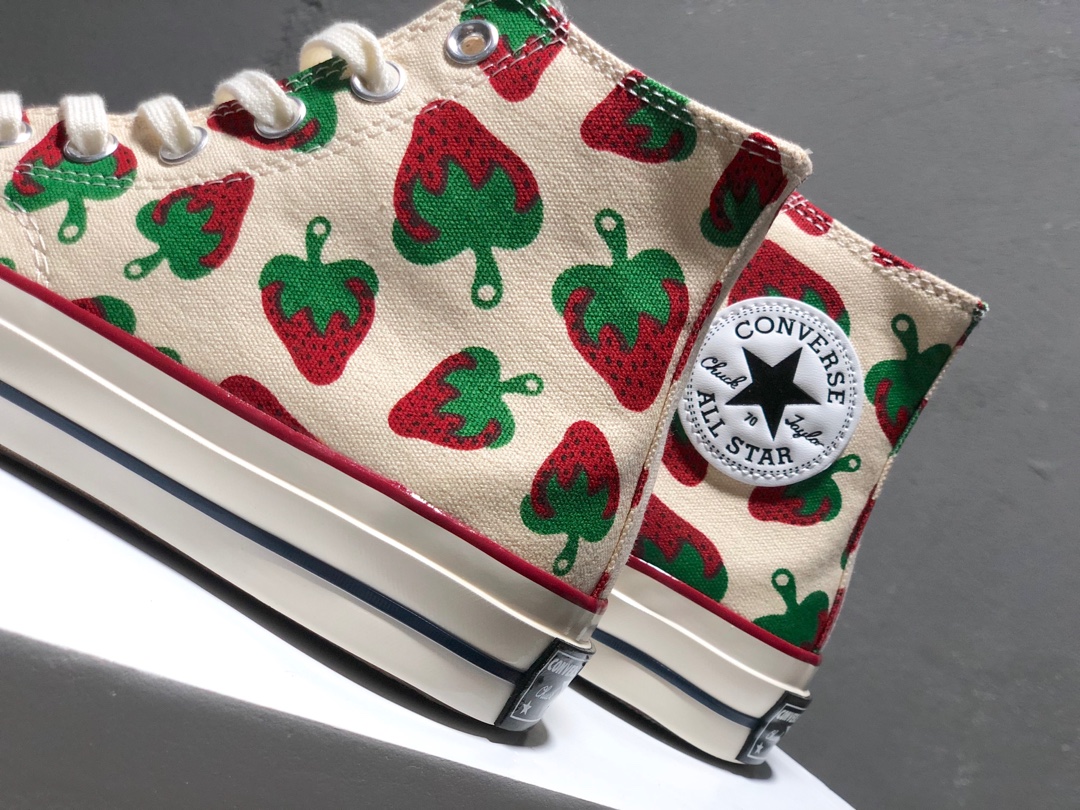 170CONVERSE Chuck Taylor 1970S 小草莓定制 经典三星标正确软底蓝底 原盒钢印 鞋垫钢印