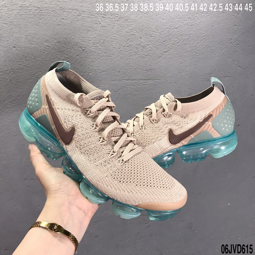 150【公司级特价】官方主推2018Nike/耐克 Air max VAPORMAX FLYKNIT NRG 二代大气垫2.0 全新视觉全掌跑鞋 进口飞线 942842-203＂土豪金冰蓝＂