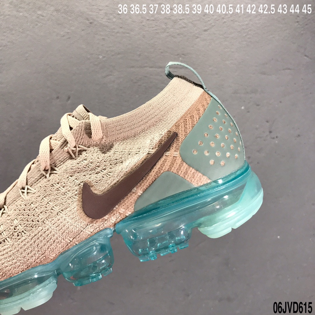150【公司级特价】官方主推2018Nike/耐克 Air max VAPORMAX FLYKNIT NRG 二代大气垫2.0 全新视觉全掌跑鞋 进口飞线 942842-203＂土豪金冰蓝＂