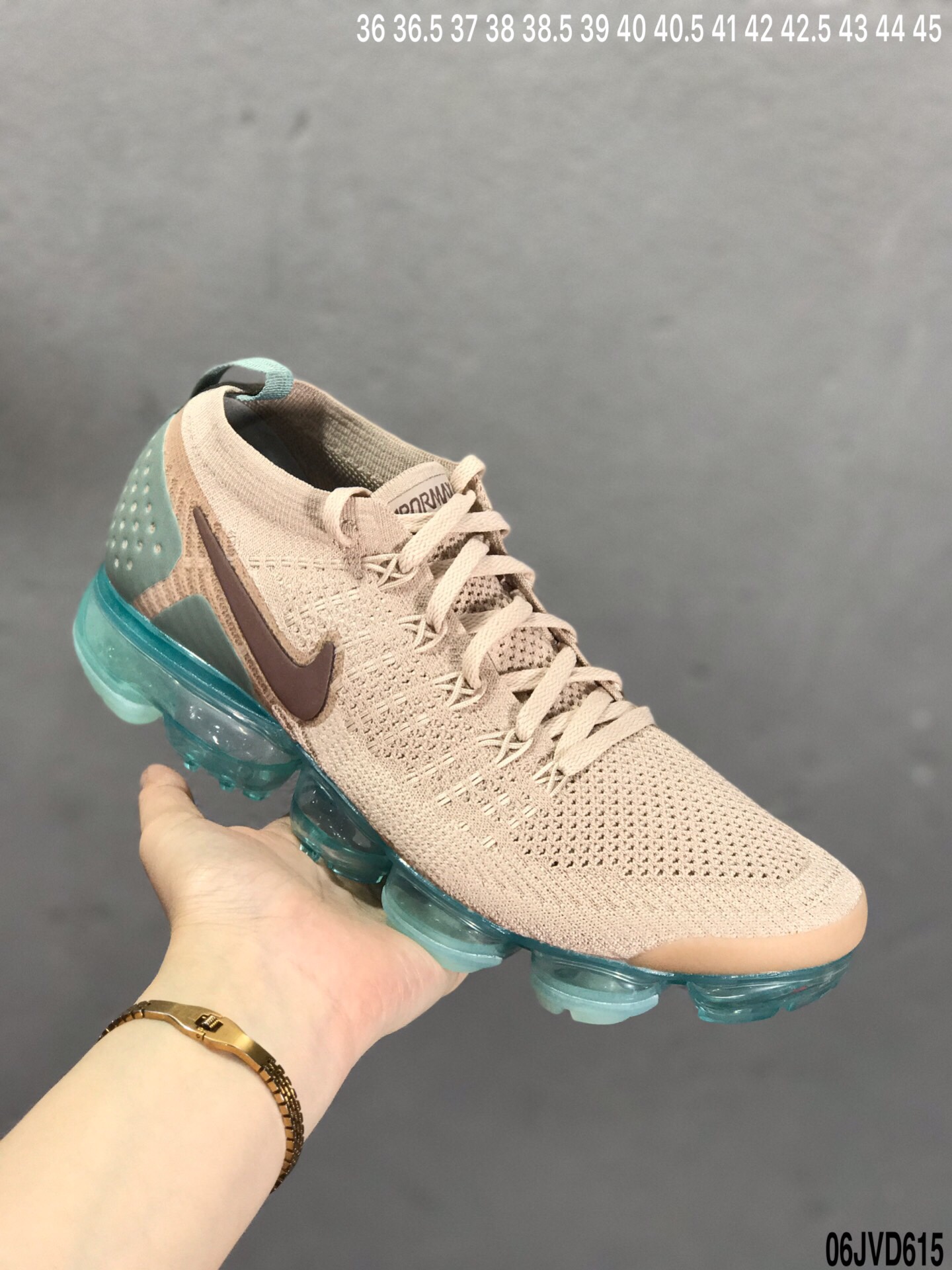 150【公司级特价】官方主推2018Nike/耐克 Air max VAPORMAX FLYKNIT NRG 二代大气垫2.0 全新视觉全掌跑鞋 进口飞线 942842-203＂土豪金冰蓝＂