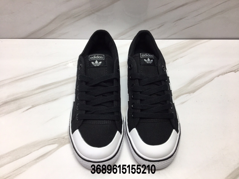 90阿迪达斯三叶草板鞋 NIZZA 小白鞋黑白复古滑板鞋 帆布鞋男女板鞋