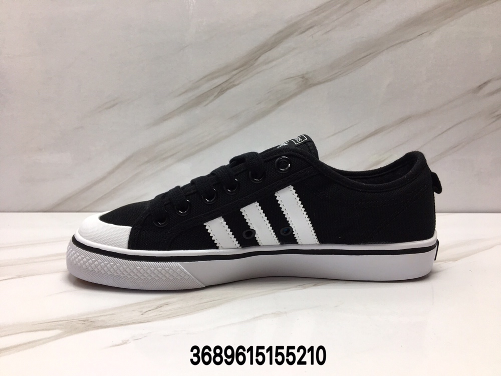 90阿迪达斯三叶草板鞋 NIZZA 小白鞋黑白复古滑板鞋 帆布鞋男女板鞋