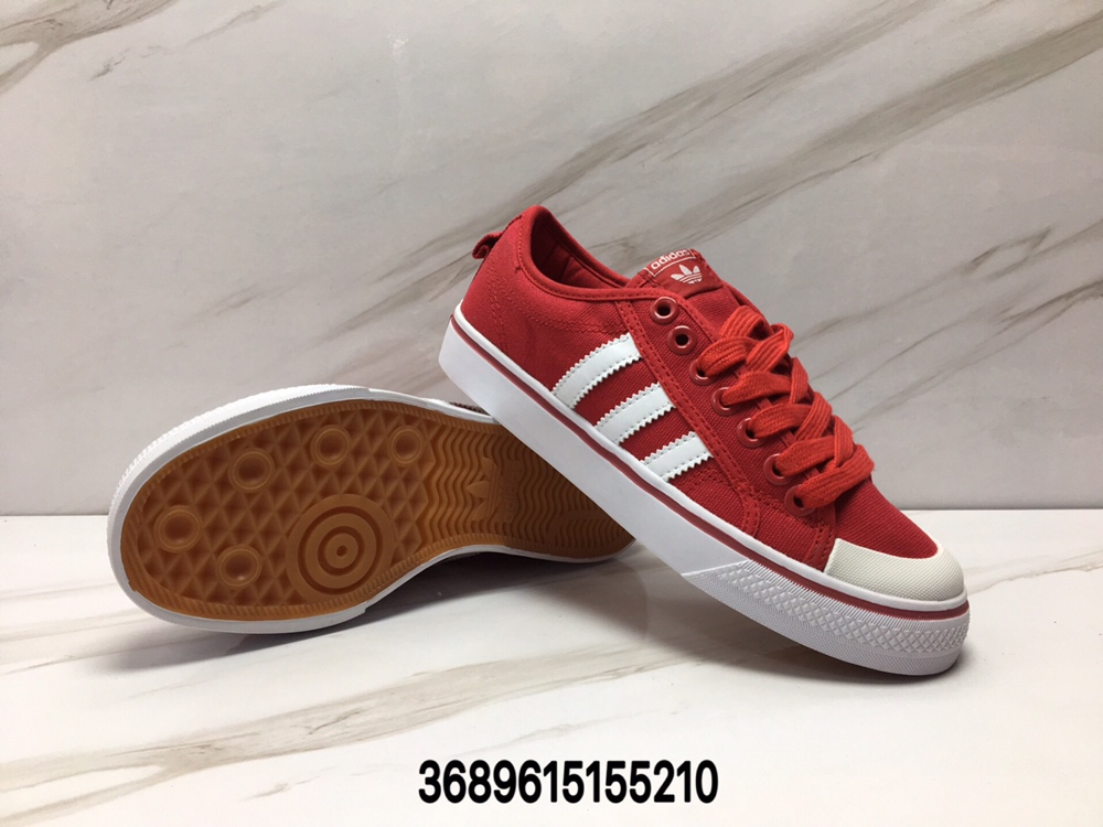 90阿迪达斯三叶草板鞋 NIZZA 小白鞋黑白复古滑板鞋 帆布鞋男女板鞋