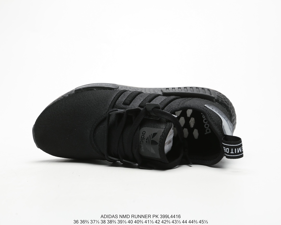 240 Adidas NMD R1  Primeknit Triple Black 针织面原装进口Boost原料 高密度弹性针织 首发新配色 BD8026