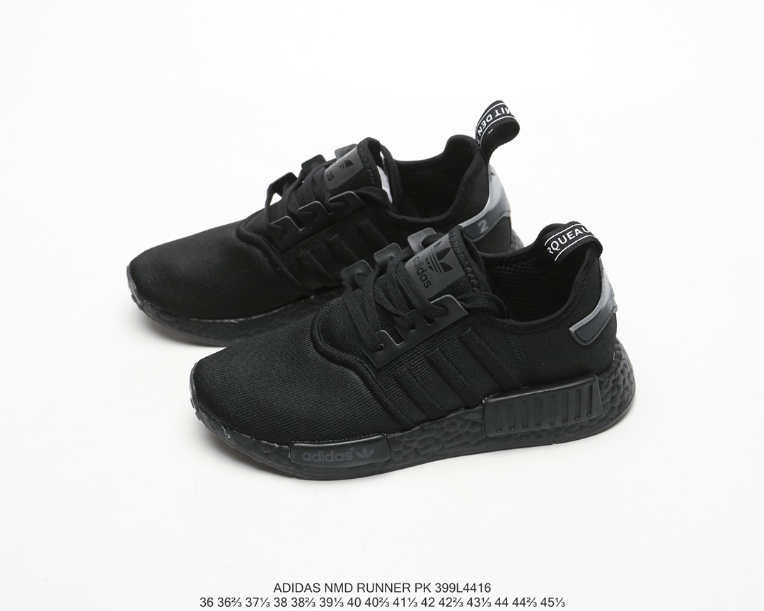 240 Adidas NMD R1  Primeknit Triple Black 针织面原装进口Boost原料 高密度弹性针织 首发新配色 BD8026