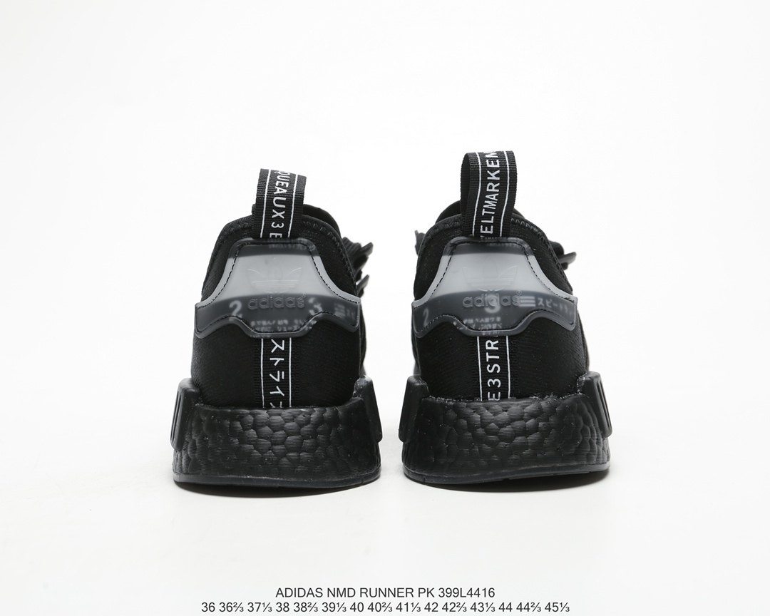 240 Adidas NMD R1  Primeknit Triple Black 针织面原装进口Boost原料 高密度弹性针织 首发新配色 BD8026