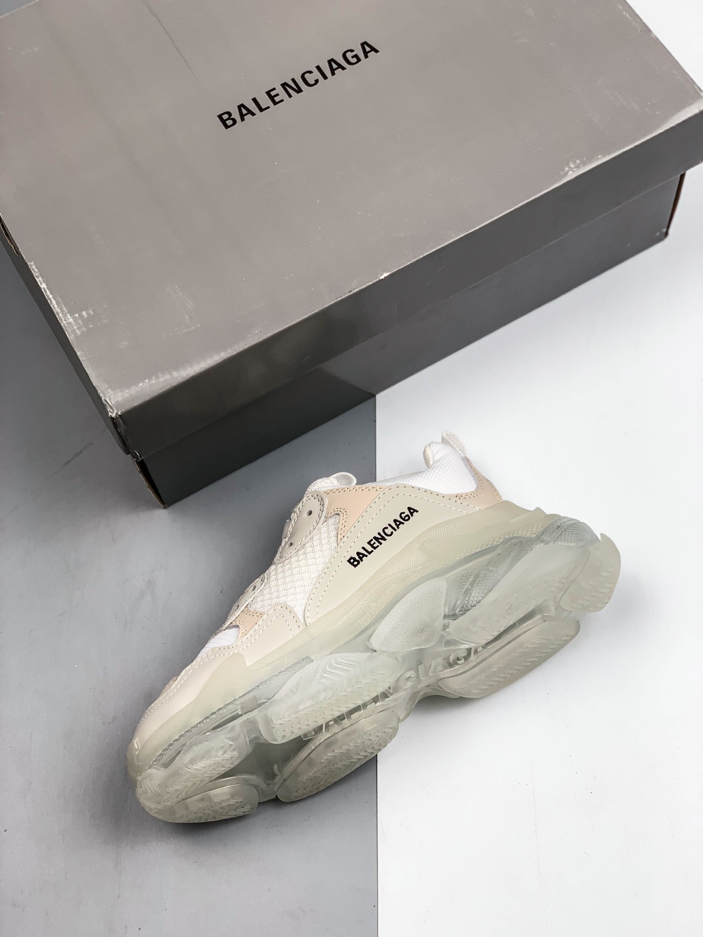 500 巴黎世家/Balenciaga 2020气垫款复古老爹鞋/ 全组合氮气大底 水晶透明底 原厂材质